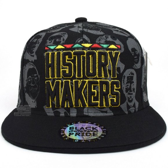 Gray Black History Makers Snapback Hat Cap - Picture 3 of 8